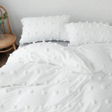 Taooba White Pom Pom Bedding Set