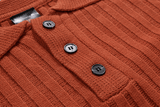 Taooba-6237 VERTICAL KNITTED BUTTON-UP SHIRT SWEATER