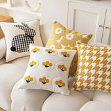 Taooba-Yellow Themed Embroidered Cushion Cover