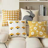 Taooba-Yellow Themed Embroidered Cushion Cover