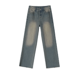 Taooba- 11182 WASHED BLUE STRAIGHT DENIM JEANS