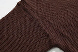 Taooba-5570 BROWN KNITTED ROUND NECK PULLOVER SWEATER