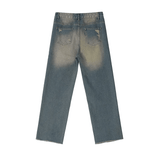 Taooba- 11182 WASHED BLUE STRAIGHT DENIM JEANS