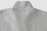 Taooba-4460 GRAY STAND COLLAR HALF ZIP-UP SWEATER