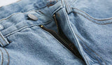 Taooba- 4376 RIPPED STRAIGHT DENIM JEANS