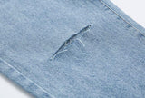 Taooba- 4376 RIPPED STRAIGHT DENIM JEANS