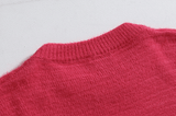 Taooba-6347 MOHAIR KNITTED ROUND NECK SWEATER